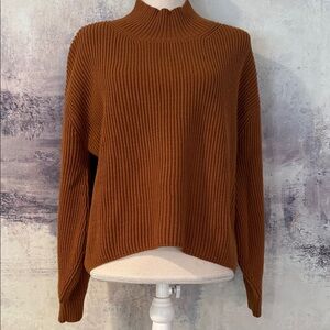 MAEVE Cozy Brown Ribbed Sweater SIZE medium